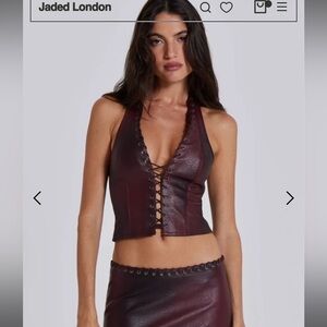 Jaded London Lynx Faux Leather Corset Top
